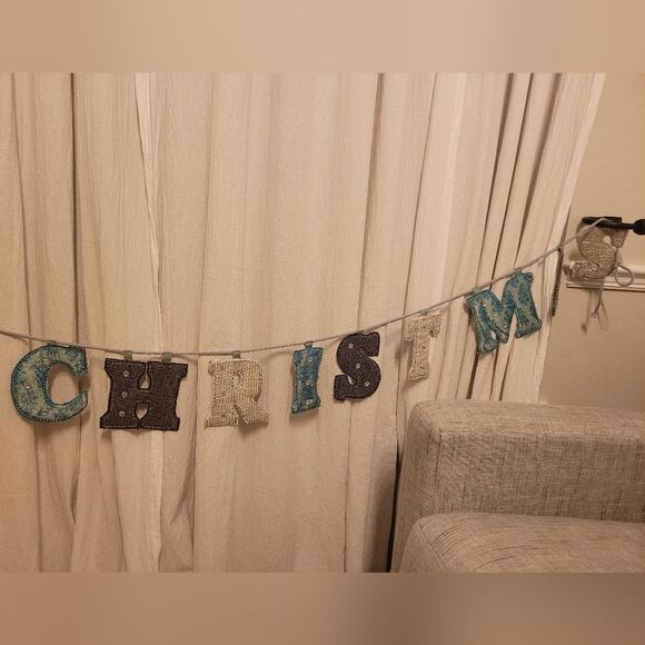 Merry Christmas Fabric Banner Garland Multi Color - Picture 3 of 6